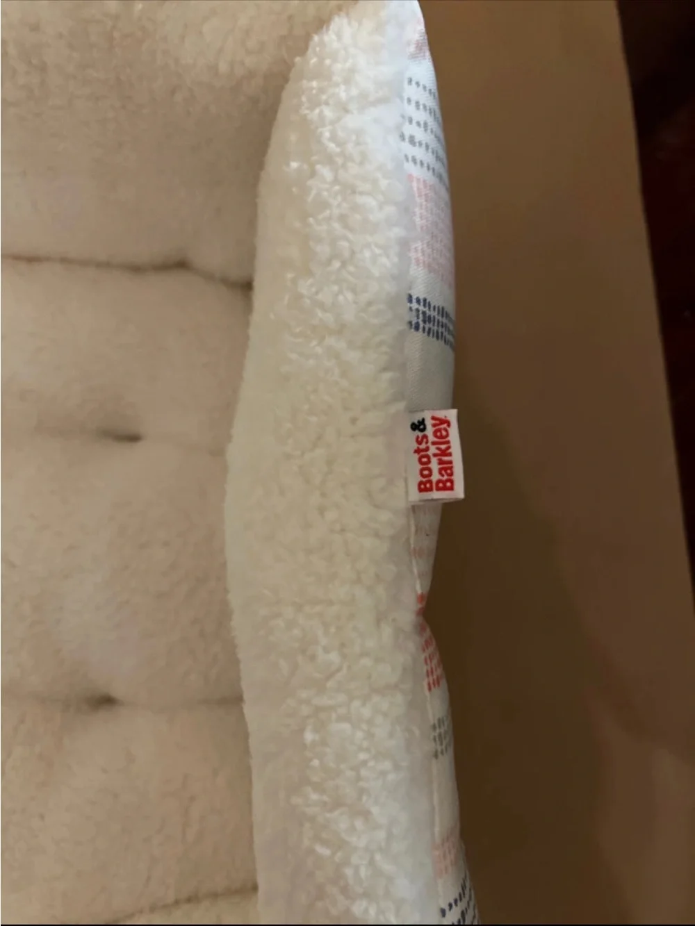 Boots & Barkley Cream Sherpa Square Pet Bed
